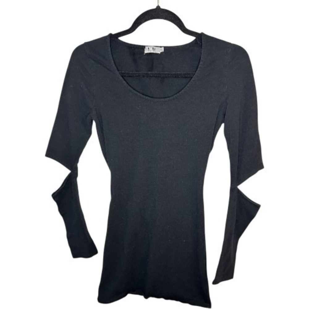 Tobi Black Cutout Mini Dress XS Long Sleeve Bodycon Open Back